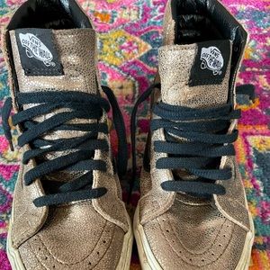 Gold high top vans. Well loved, super comfortable. Size 8 women’s.